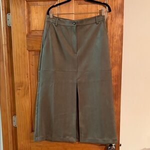 LOFT Olive A-Line Skirt